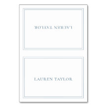 Weiß mit dunkelblauer, moderner Tischkarte