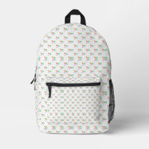 Weiß mit einem bunten, geometrischen Muster
