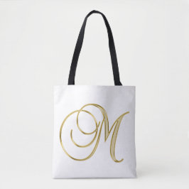 WEISS MIT EINEM GOLDENEN SCHREIBEN UND IHREM NAMEN TASCHE