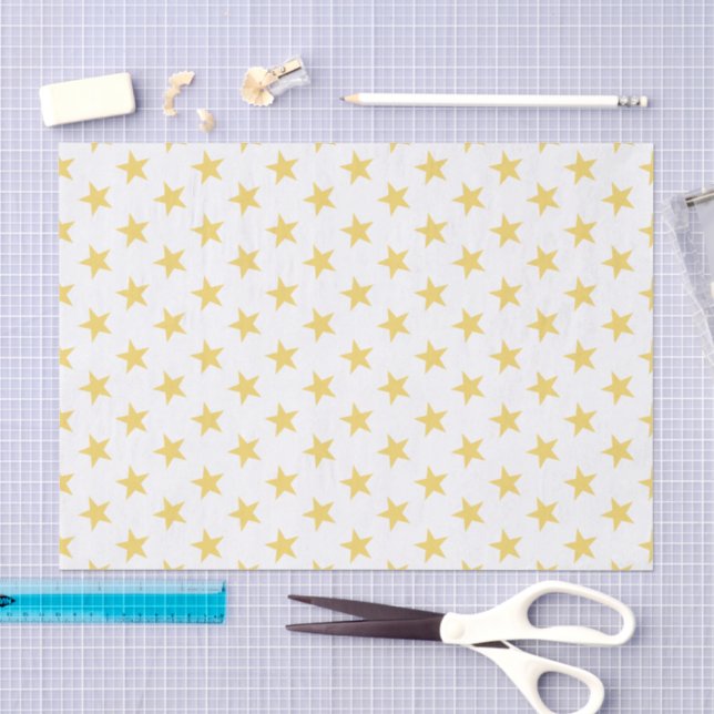 Weiß mit goldenen Sternen Seidenpapier (Handwerk)