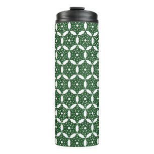 WEISS MIT GRÜNEN IRISCHEN KNOTENPATTERN THERMOSBECHER