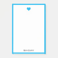 Weiß mit/hell Sky Blue Herz & Grenze + Name