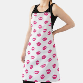 WEISS MIT HELLEN PINKLIPPEN SCHÜRZE