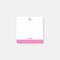 Weiß mit leuchtend rosa Elefant & Rand + Name