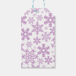 WEISS MIT LILA WINTERSCHNEEFLÖCKCHEN GESCHENKANHÄNGER