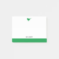 Weiß mit Little Green Bird & Border + Name