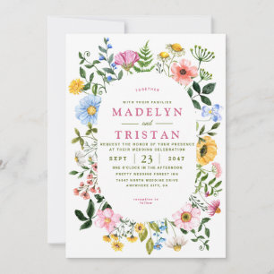 Weiß mit Minimalistischem Foto mit grüner Blüte Ho Einladung