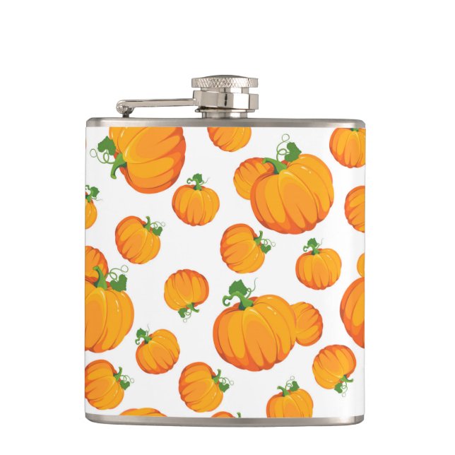 WEISS MIT ORANGE HALLOWEEN PUMPKINS FLACHMANN (Vorderseite)