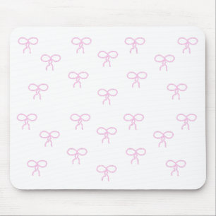 Weiß mit rosa Bogen Mousepad