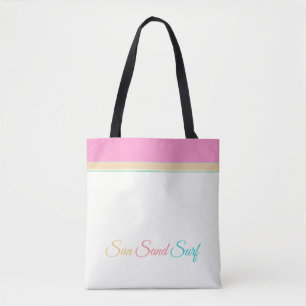 Weiß mit Rosa Orange und Aqua > Sommerliche Tasche