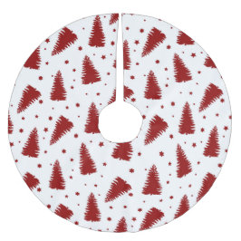 WEISS MIT ROTEN KRISTMAS-BÄUMEN POLYESTER WEIHNACHTSBAUMDECKE