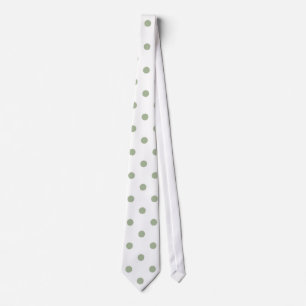 Weiß mit Sage Green Dots (Christmas 1) Krawatte de