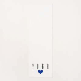 Weiß mit schwarzem Text, blaues Herz Yogamatte