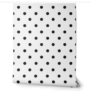 Weiß mit schwarzen Polka Dots modern Tapete