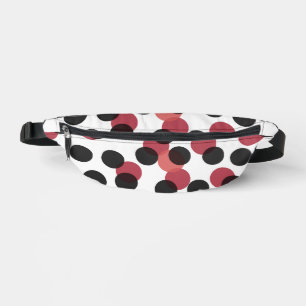 weiß mit schwarzen und roten Punkten Bauchtasche
