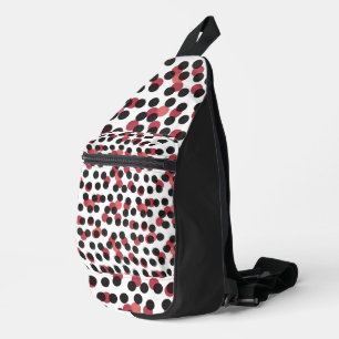 weiß mit schwarzen und roten Punkten Crossbody Bag