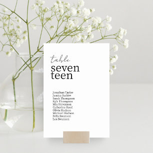 Weiß   Moderne Minimalistische Hochzeit Tischnummer