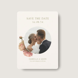 Weiß   Moderne Olive Green Rose Save the Date Einladung