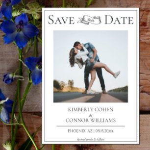 Weiß Modernes Foto Save the Date