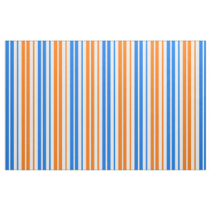 Weiß Orange Blau Vertikale Streifen Design Stoff