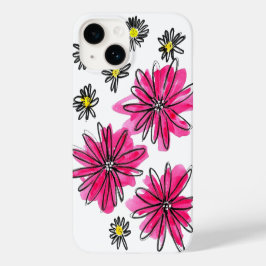 Weiß-Pink-Blume Case-Mate iPhone 14 Hülle