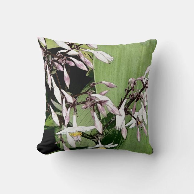 Weiß-Pink-Blume Kissen (Vorderseite)