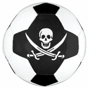 Weiß, Piratenflagge Calico Jack, Skull & Cutlass Fußball