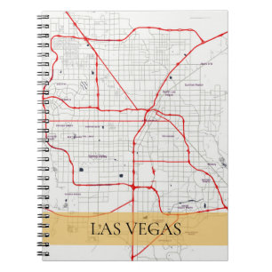 WEISS RED LAS VEGAS NEVADA USA KONTUR MAP NOTIZBLOCK