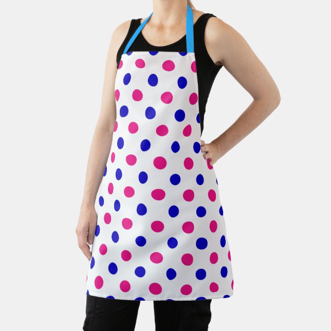 Weiß Rosa Blau Punkte Muster Schürze (InSitu)