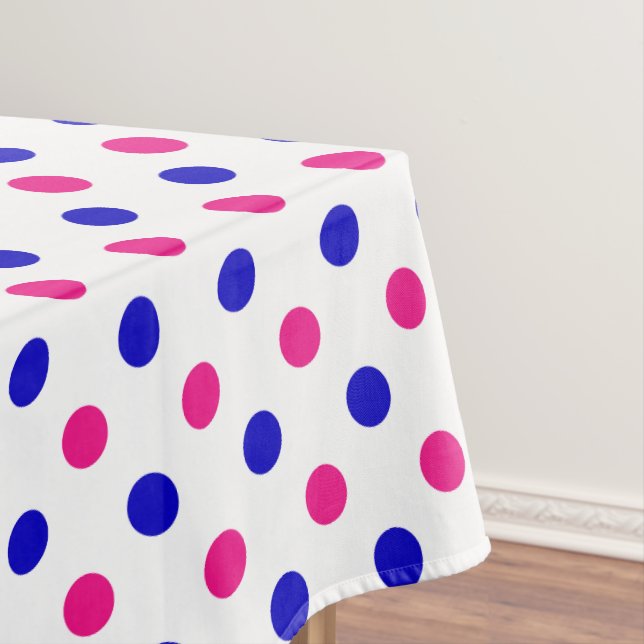 Weiß Rosa Blau Punkte Muster Tischdecke (Beispiel)