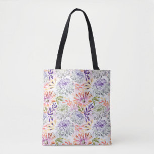 Weiß, rosa Blume Tasche