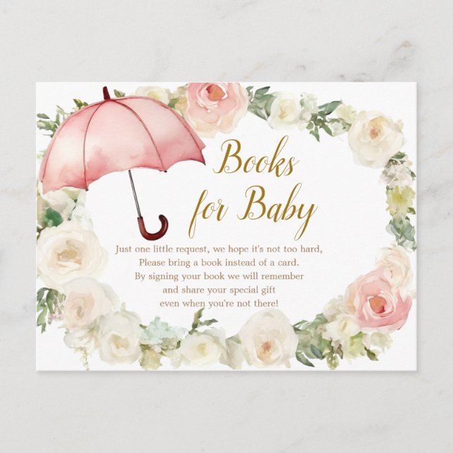 Weiß rosa Blumenbücher für Baby Postkarte (Vorderseite)