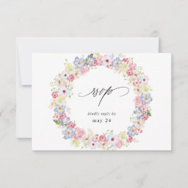 Weiß rosa und Lila Blüten UAWG RSVP Karte