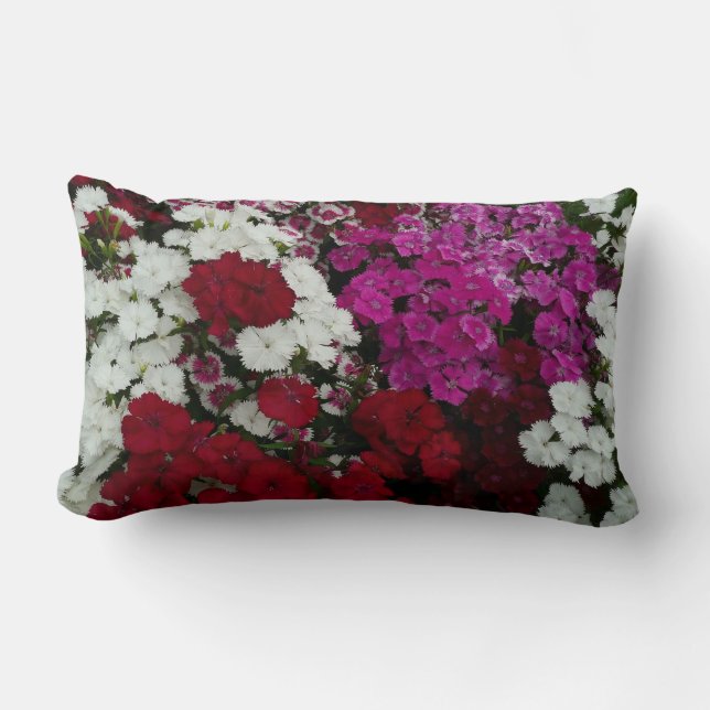 Weiß, Rosa und Rote Dianthus Lendenkissen (Vorderseite)