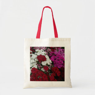 Weiß, Rosa und Rote Dianthus Tragetasche