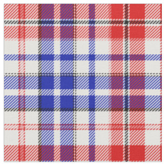 Weiß-Rot-Blau-Karo-Tartan-Design  Stoff