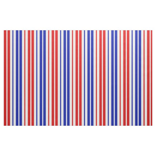 Weiß Rot Blau Streifen Muster   Stoff (Fat Quarter (45,7 x 55,9 cm))