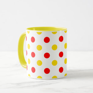 Weiß Rot Gelb Punkte Design  Tasse