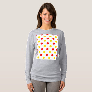 Weiß-Rot-Gelbe Punkte-Design T-Shirt