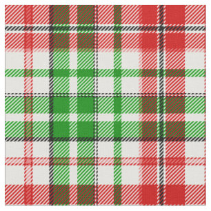 Weiß-Rot-Grün-Karo-Tartan-Design Stoff