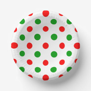 Weiß-Rot-Grün-Punkte-Design  Pappteller