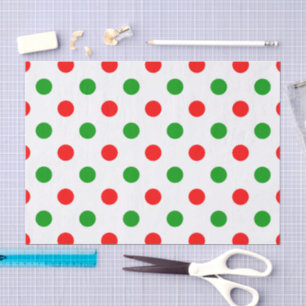 Weiß-Rot-Grün-Punkte-Design  Seidenpapier