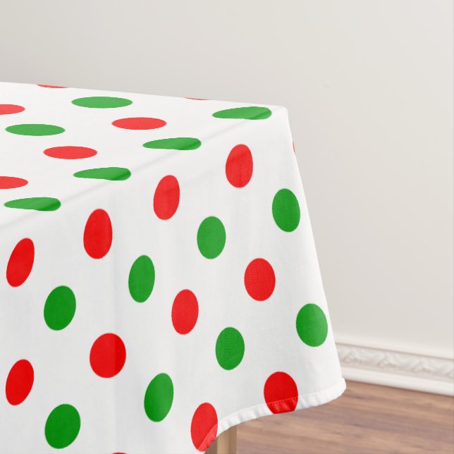 Weiß-Rot-Grün-Punkte-Design  Tischdecke (Beispiel)