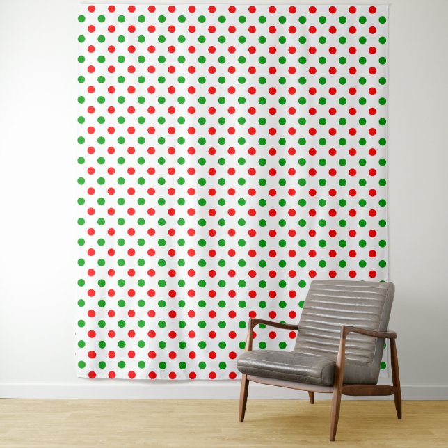 Weiß-Rot-Grün-Punkte-Design  Wandteppich (Beispiel)