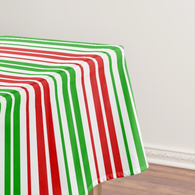 Weiß Rot Grün Streifen Muster   Tischdecke (Beispiel)