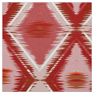 Weiß-rotes Ikat-Muster. Stoff