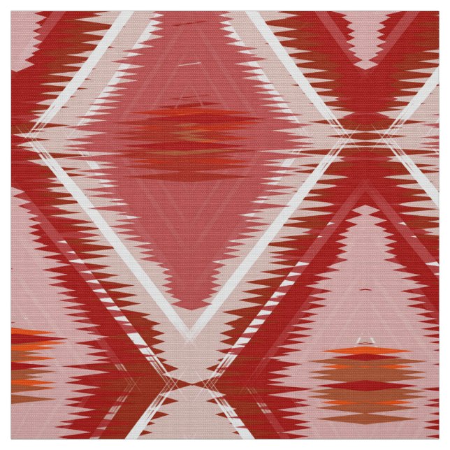 Weiß-rotes Ikat-Muster. Stoff (Muster)