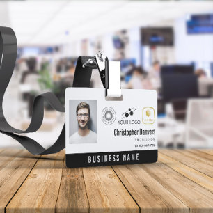 Weiß Sauber Add 3 Logos Büroangestellter Ausweis