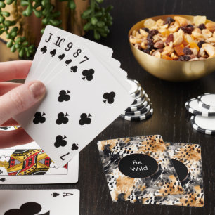 Weiß Schwarz Creme Leopard Tier   Spielkarten