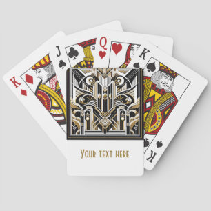 Weiß Schwarz Gold Art Deco Rauschende Zwanziger Ho Spielkarten
